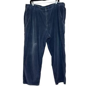 Vtg Distressed Lands End Cotton Blend Size 42 Blue Corduroy Trouser Pants